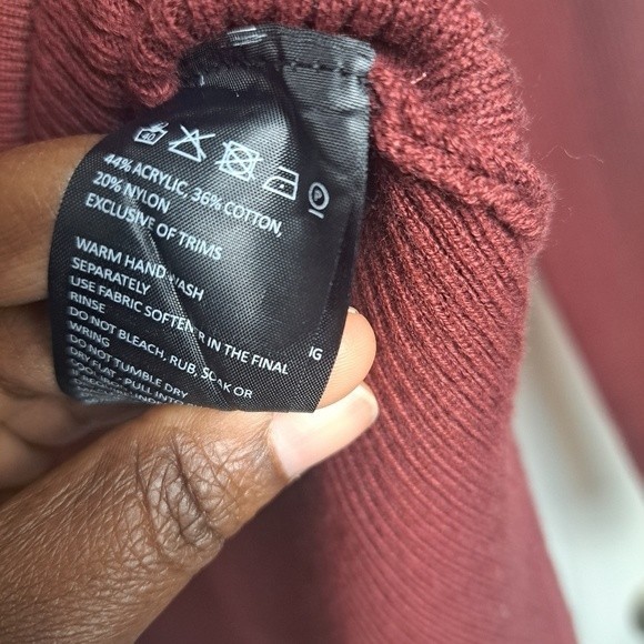 Bardot collar bodysuit burgundy sweater sz M nwt - Picture 6 of 7